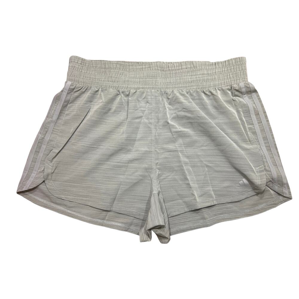 Adidas Women's Pacer Training Woven High-Rise Grey Shorts, Size XL 3", New